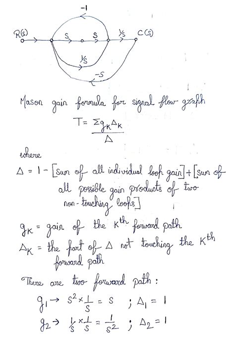 Solved Linear Control System 1 Use Mason S Rule To Find The Transfer