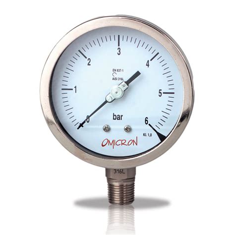 Pgss All Stainless Steel Pressure Gauge Bourdon Type