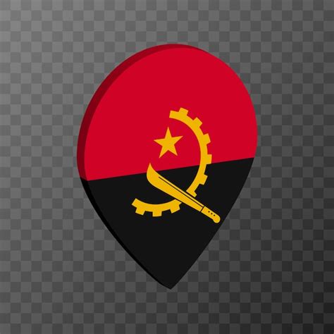 Premium Vector Map Pointer With Angola Flag Vector Illustration