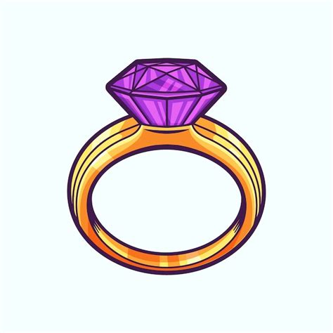 Dibujado A Mano Ilustraci N De Dibujos Animados De Anillo De Diamantes