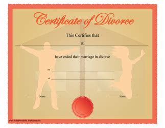 Divorce Certificate Template