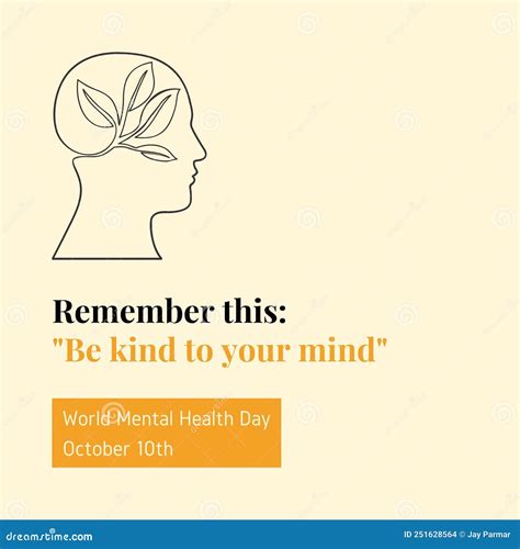 Yellow And Orange World Mental Health Day Quote Instagram Post Stock