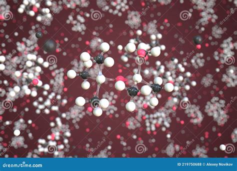 Dimethicone Molecule Made With Balls Conceptual Molecular Model Chemical 3d Rendering Stock