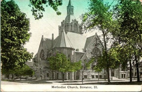 Postcard Methodist Church Streator Illinois Ebay