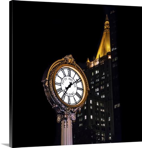 Downtown 5th Avenue Night Time Scene Wall Art Canvas Prints Framed