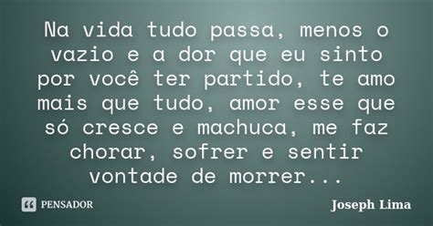 Na Vida Tudo Passa Menos O Vazio E A Joseph Lima Pensador