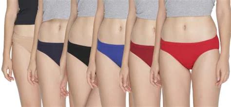 Buy Lyra Multicolor Solid Bikini Modal Blended Cotton Pack Of 6 Inner