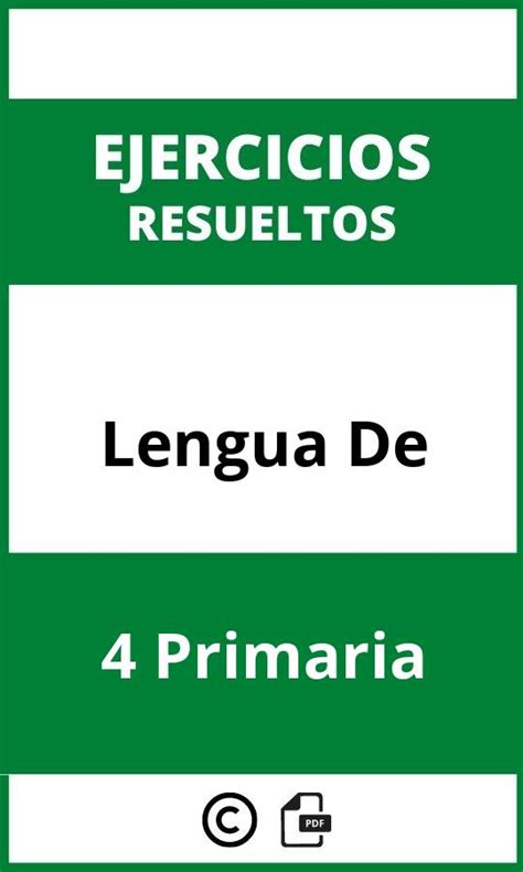 Ejercicios De Lengua De Primaria Pdf