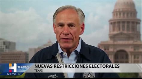 Texas Gobernador Firma Nueva Ley Con Restricciones Al Voto