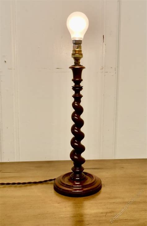 Antiques Atlas Lovely Oak Turned Barley Twist Table Lamp