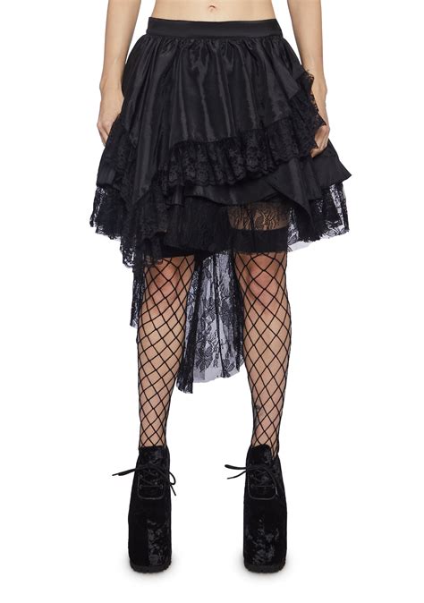 Widow Lace Midi Skirt Black Dolls Kill