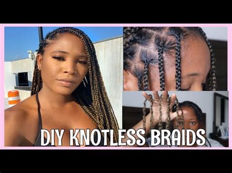 Diy Knotless Box Braids Tutorial Sunkissedcurls Youtube