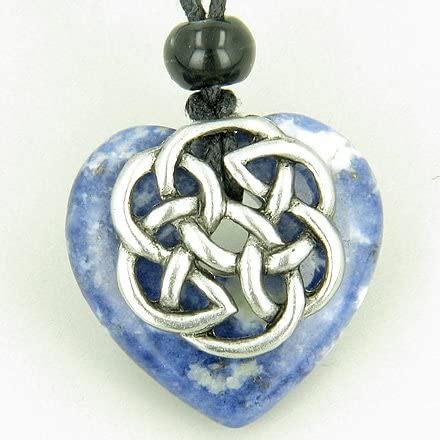 Amazon Bestamulets Amulet Celtic Shield Knot Puffy Heart Sodalite