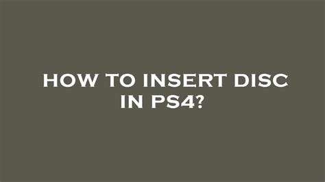 How To Insert Disc In Ps4 YouTube