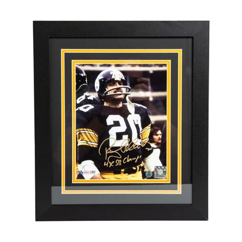 Pittsburgh Steelers 20 Rocky Bleier Signed And Framed 8x10 Photo Sideline