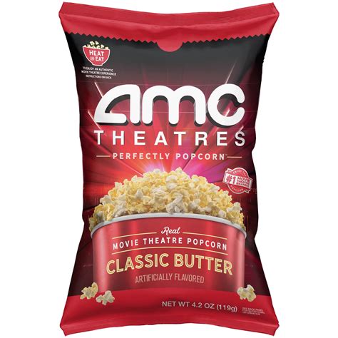 Amc Theatres Ready To Eat Popcorn Classic Butter Walmart Business Supplies