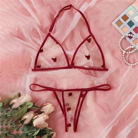 Conjunto Lingerie Sexy Fio Dental Fio Dental Roupa Ntima Feminina Sex Set Shopee Brasil