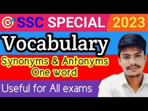 Vocabulary Synonyms Antonyms One Word Substitution By Manoj