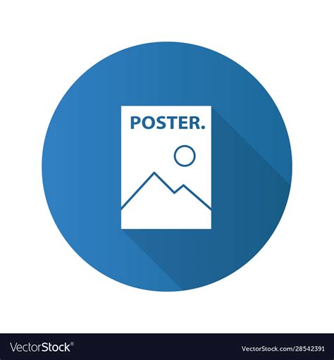 Poster Template Flat Design Long Shadow Glyph Icon