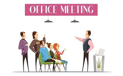 Office Meeting Cartoon Style Design 481406 Vector Art at Vecteezy