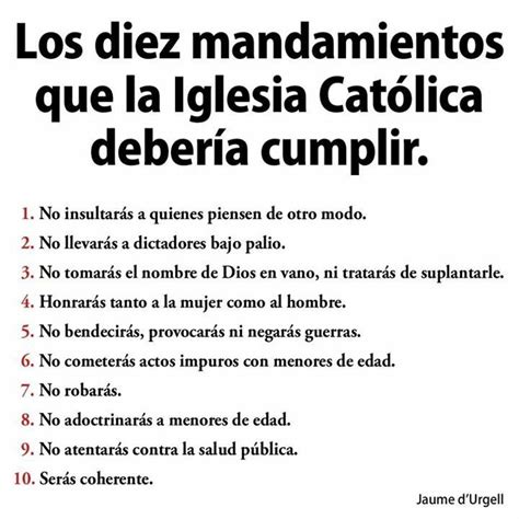 10 Mandamientos Que Debería Tener La Iglesia Católica Frases Religiosas Frases Sabias Frases