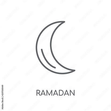 Ramadan Crescent Moon Linear Icon Modern Outline Ramadan Crescent Moon