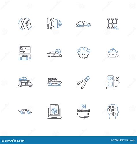 Colecci N De Iconos De L Nea De Mantenimiento Autom Tico Vector De