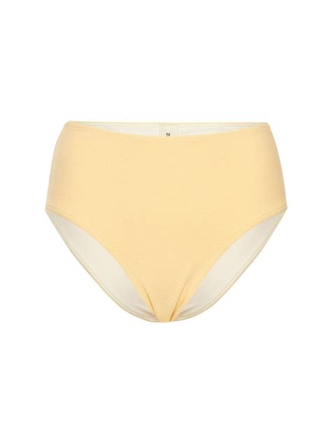 Zulu Zephyr Towelling High Waisted Bikini Brief In Yellow Modesens