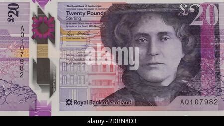 dh Scottish 20 pound banknote MONEY SCOTLAND New plastic polymer notes £20 twenty Royal Bank of ...