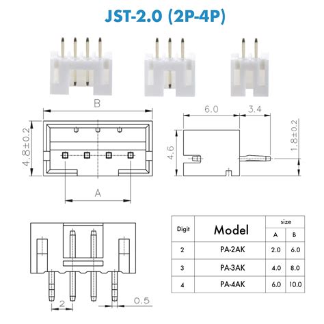 750 Pieces 2 0mm JST PH JST Connector Kit 2 0mm Pitch Female Pin