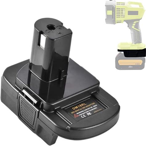 Dm18rl Battery Converter Adapter For Dewalt Milwaukee 20v Li Ion