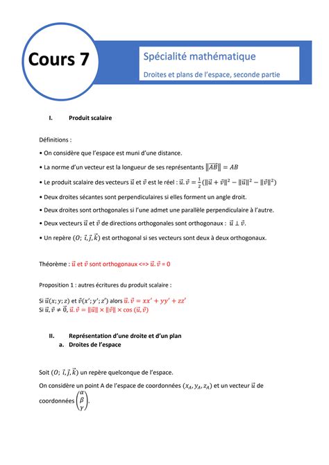 Solution Cours Droites Et Plans De L Espace Seconde Partie Studypool