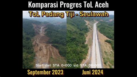 Komparasi Progres ToL Aceh Padang Tiji Seulawah Sptember 2023 VS