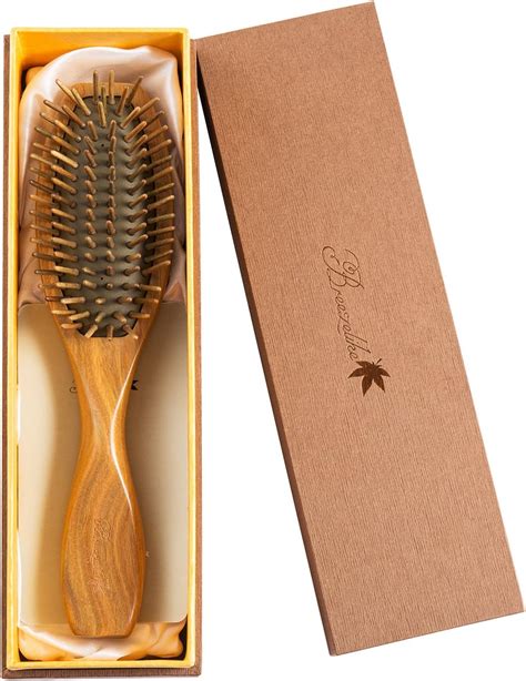 Breezelike Sandalwood Hair Brush Wooden Natural Detangler Handmade