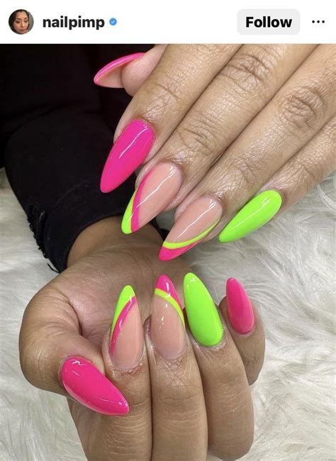 Pin By K A Raines On Nailzzzz Neon Nails Neon Acrylic Nails Lime Nails