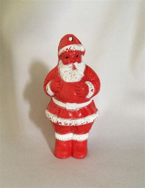 Vintage Hard Plastic Santa Candy Container Irwin Santa Claus Christmas Ornament 1940s Just