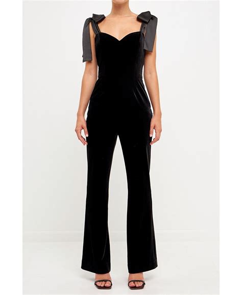 Endless Rose Womens Velvet Satin Sweetheart Jumpsuit Macys