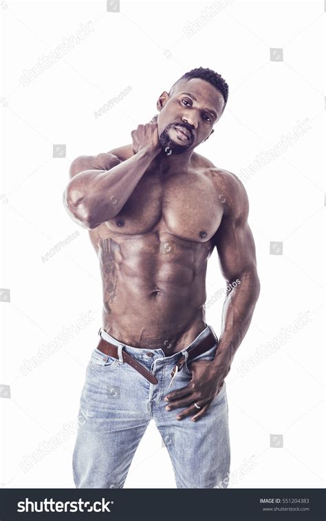African American Bodybuilder Man Naked Muscular