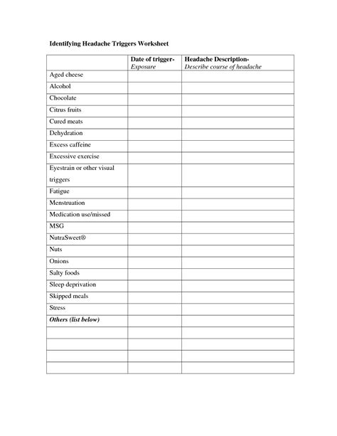 Triggers Worksheets