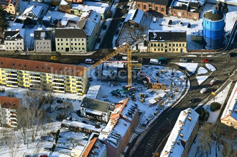 Bernau Aus Der Vogelperspektive Winterluftbild Baustelle Zum Neubau