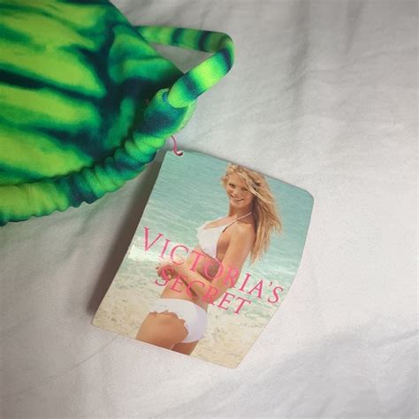 Victoria S Secret Swim Victorias Secret Beach Sexy Halter Bikini Top Striped Neon