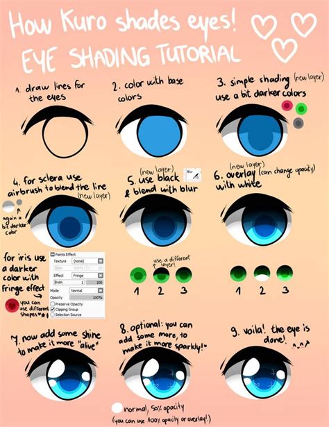 How Kuro shades eyes! [EYE SHADING TUTORIAL] by kuroducky | How to shade, Easy eyes drawings ...