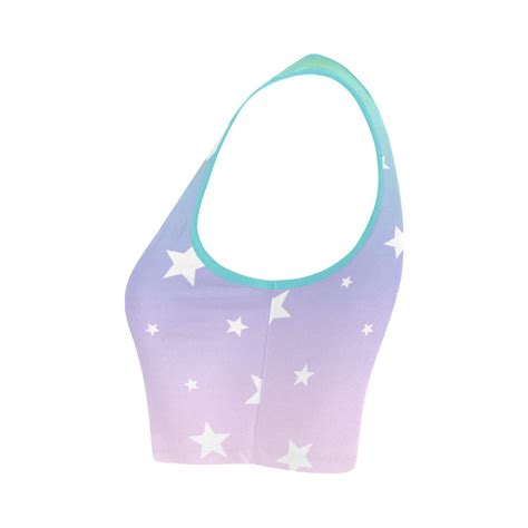 Ombre Crop Top Pastel Goth Cropped Shirt Purple Pink Color Gradient