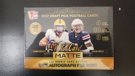 2022 Wild Card Matte Draft Picks Football Premium Blaster Box YouTube