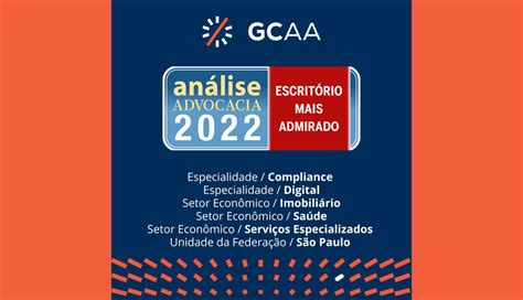 Escritórios Mais Admirados Brasil no Anuário ANÁLISE ADVOCACIA 2022 GCAA