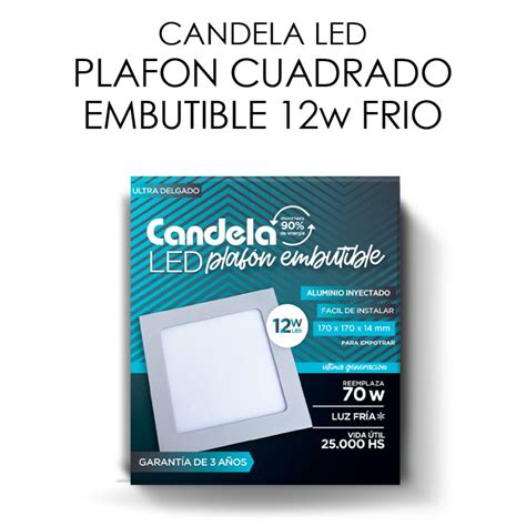 Panel Led Plafon Luz Fria W Cuadrado Embutir Lr