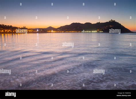 Sunset In Donostia San Sebastian Basque Country Stock Photo Alamy