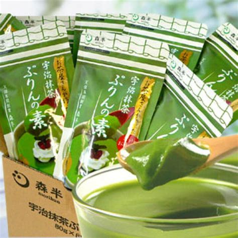 宇治抹茶ぷりんの素 プリンミックス粉 80g プリンの素 宇治抹茶プリンの素 森半 抹茶 スイーツ 抹茶スイーツ 京都 お菓子 森半抹茶