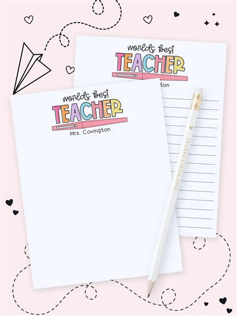 Gifts For Teachers Teacher Notepad Teacher Appreciation Gift Cute