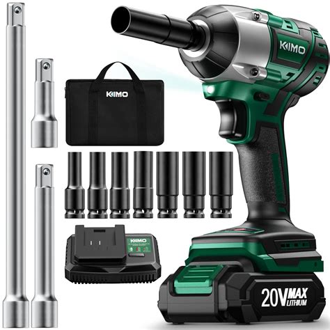 KIMO Cordless Impact Wrenches 1 2 Impact Drill Driver Kit 350N M